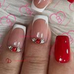 ناخن قرمز با طرح نگین دیزاین شماره_2 3 عکس ناخن قرمز با طرح نگین 2_3