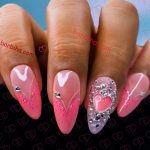 طراحی ناخن با دیزاین روسی _ صورتی (کد 020)_1
